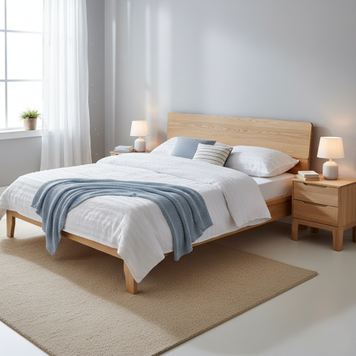 Manželská posteľ, 180x200, masívne drevo, prírodná, BEDIA