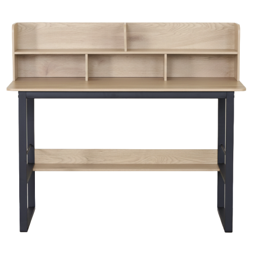 Písací stôl s policou, dub/čierna, TAMIS