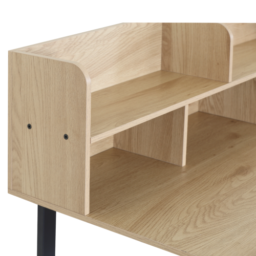 Písací stôl s policou, dub/čierna, TAMIS