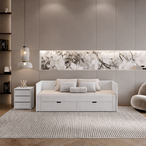 Rozkladacia posteľ, kašmír, 90/180x200, ANTONY