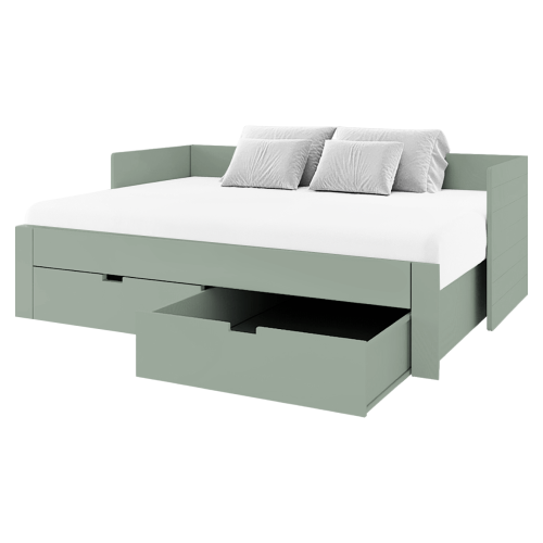 Rozkladacia posteľ, sivozelená, 90/180x200, ANTONY