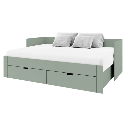 Rozkladacia posteľ, sivozelená, 90/180x200, ANTONY