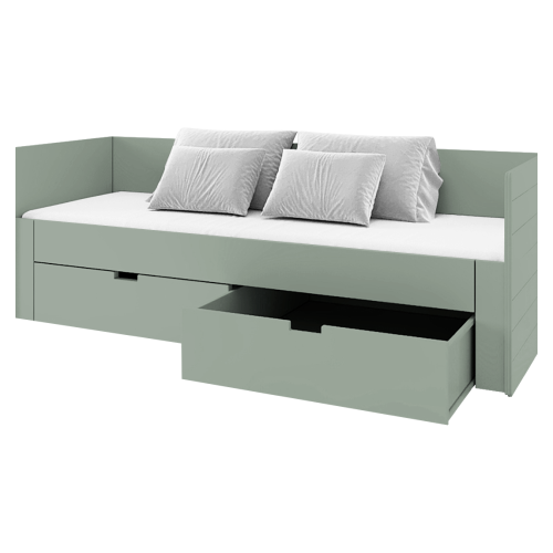 Rozkladacia posteľ, sivozelená, 90/180x200, ANTONY