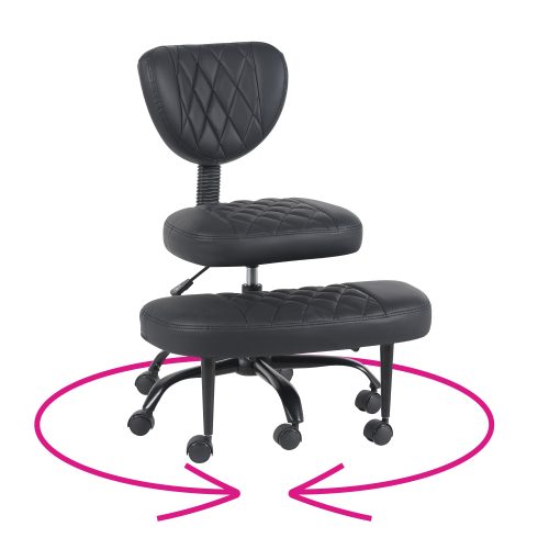Ergonomická kľakačka, čierna ekokoža/čierna, SAMER Ergonomická kľakačka, čierna ekokoža/čierna, SAMER