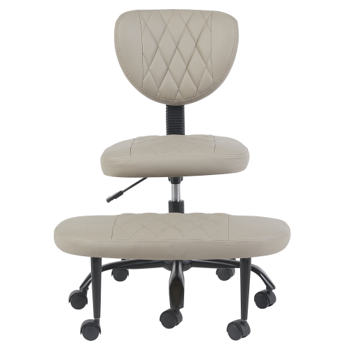 Ergonomická kľakačka, sivohnedá Taupe ekokoža/čierna, SAMER