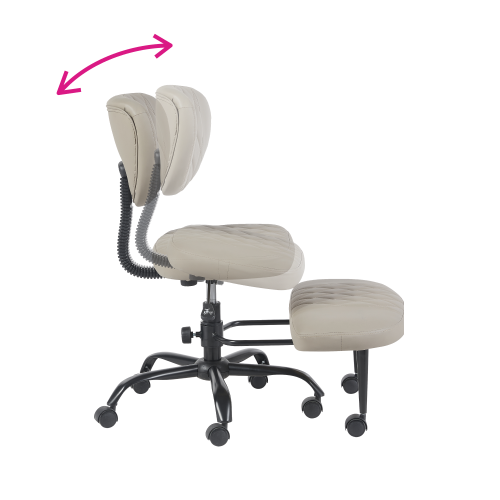 Ergonomická kľakačka, sivohnedá Taupe ekokoža/čierna, SAMER