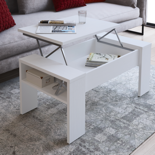 Konferenčný stolík, biela, PULA