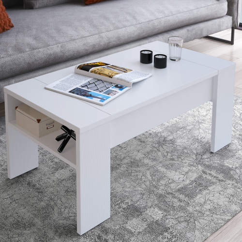 Konferenčný stolík, biela, PULA