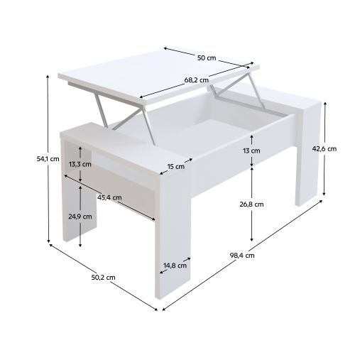 Konferenčný stolík, biela, PULA