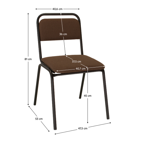 Zasadacia stolička, stohovateľná, hnedá, VISITOR