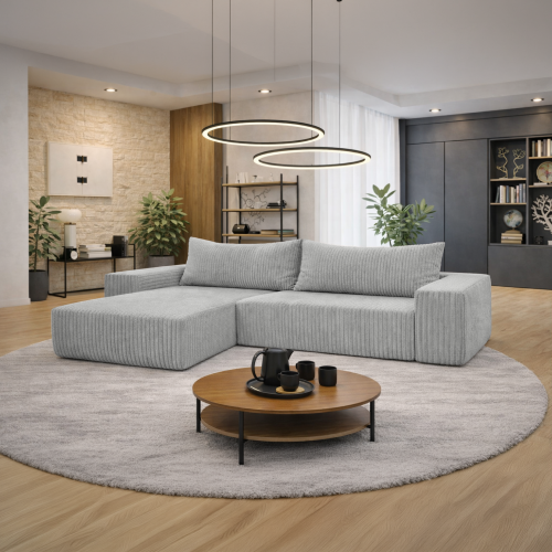 Univerzálna sedacia súprava, svetlosivá, PREMA ROH UNI