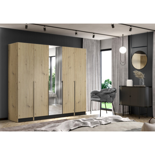 Nízke dvierka so zrkadlom 50, dub artisan, KREO