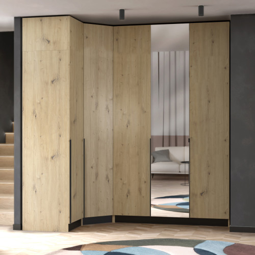 Vysoké dvierka so zrkadlom 50, dub artisan, KREO