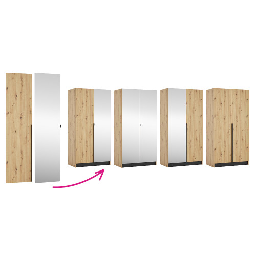 Korpus skrine 100, vešiakový, dub artisan, KREO