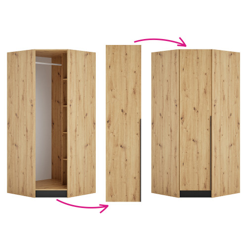 Korpus rohovej skrine, dub artisan, KREO