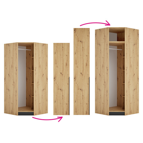 Korpus rohovej skrine, dub artisan, KREO