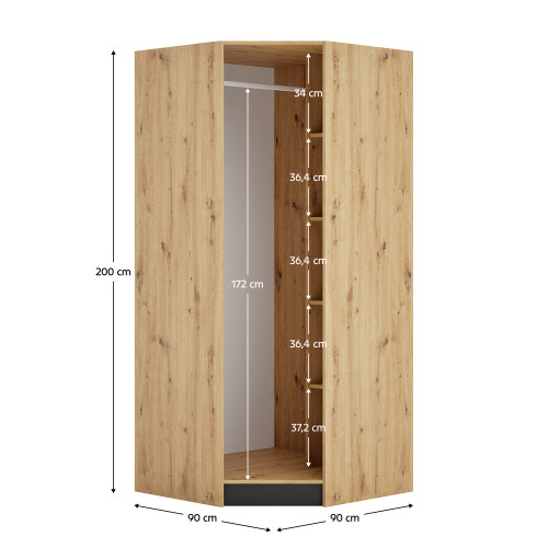 Korpus rohovej skrine, dub artisan, KREO