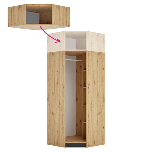 Korpus rohového nadstavca, dub artisan, KREO