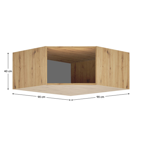 Korpus rohového nadstavca, dub artisan, KREO