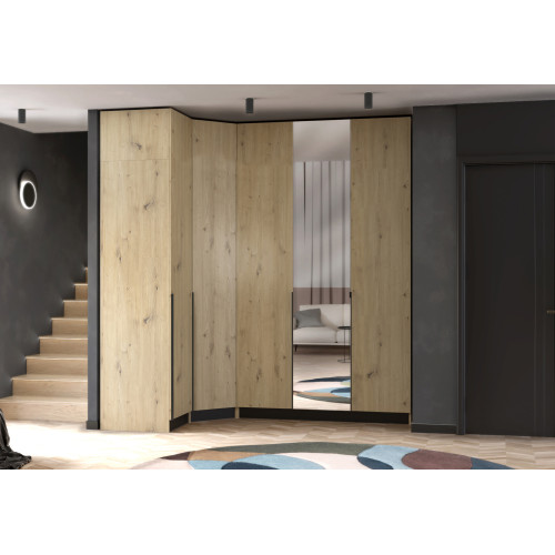 Rohové vysoké dvierka, dub artisan, KREO