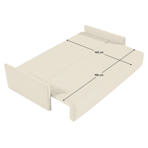 Rozkladacia pohovka, smotanová, ZERUS