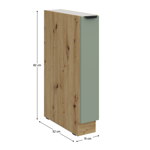 Spodná skrinka s výsuvným košom, aquamarine/dub artisan, ARSANY 15 D CARGO BB Spodná skrinka s výsuvným košom, aquamarine/dub artisan, ARSANY 15 D CARGO BB