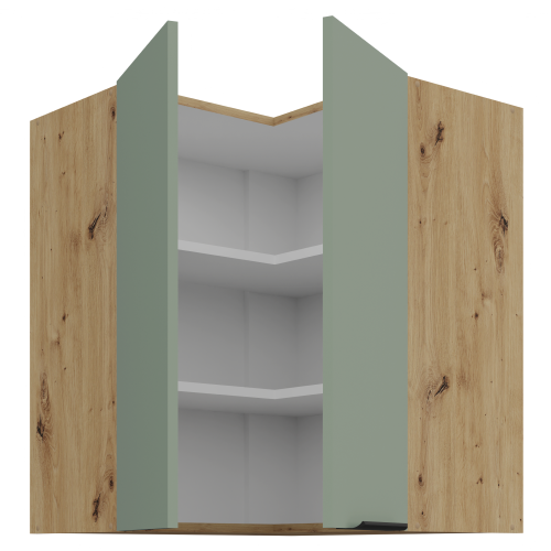 Horná rohová skrinka, aquamarine/dub artisan, ARSANY 60x60 GN-72 2F