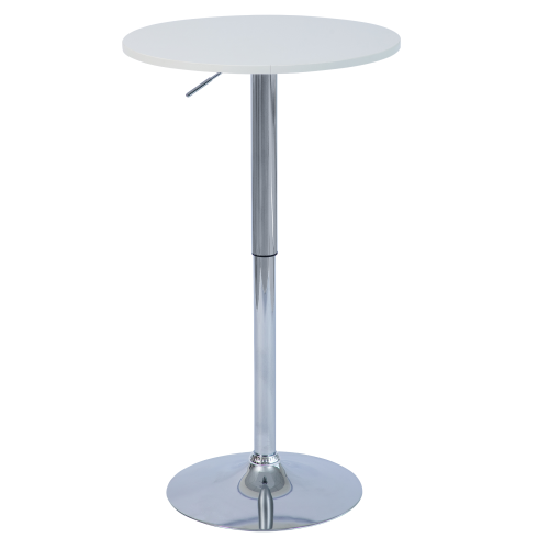 Barový stôl s nastaviteľnou výškou, biela, priemer 60 cm, BRANY 3 NEW Barový stôl s nastaviteľnou výškou, biela, priemer 60 cm, BRANY 3 NEW
