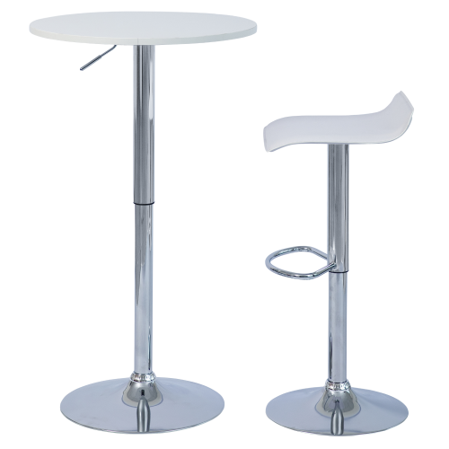 Barový stôl s nastaviteľnou výškou, biela, priemer 60 cm, BRANY 3 NEW Barový stôl s nastaviteľnou výškou, biela, priemer 60 cm, BRANY 3 NEW