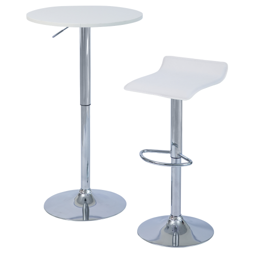 Barový stôl s nastaviteľnou výškou, biela, priemer 60 cm, BRANY 3 NEW Barový stôl s nastaviteľnou výškou, biela, priemer 60 cm, BRANY 3 NEW