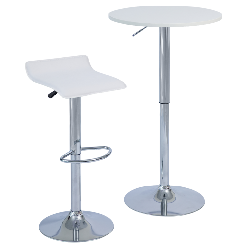 Barový stôl s nastaviteľnou výškou, biela, priemer 60 cm, BRANY 3 NEW Barový stôl s nastaviteľnou výškou, biela, priemer 60 cm, BRANY 3 NEW