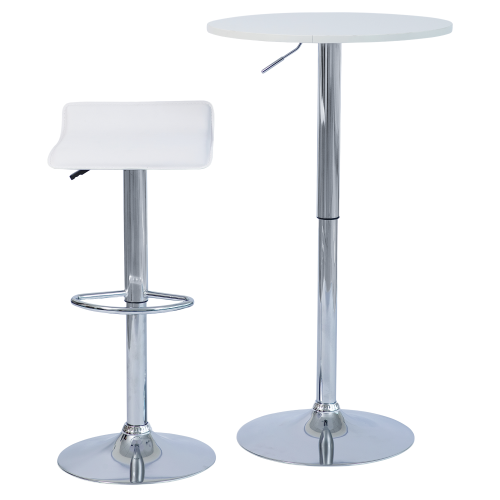 Barový stôl s nastaviteľnou výškou, biela, priemer 60 cm, BRANY 3 NEW Barový stôl s nastaviteľnou výškou, biela, priemer 60 cm, BRANY 3 NEW