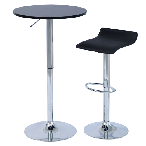 Barový stôl s nastaviteľnou výškou, čierna, priemer 60 cm, BRANY 3 NEW Barový stôl s nastaviteľnou výškou, čierna, priemer 60 cm, BRANY 3 NEW