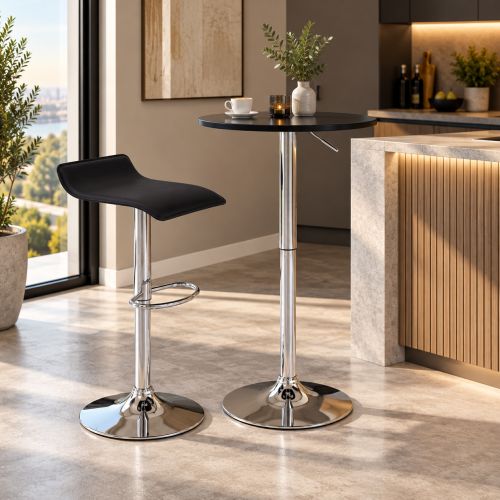 Barový stôl s nastaviteľnou výškou, čierna, priemer 60 cm, BRANY 3 NEW Barový stôl s nastaviteľnou výškou, čierna, priemer 60 cm, BRANY 3 NEW