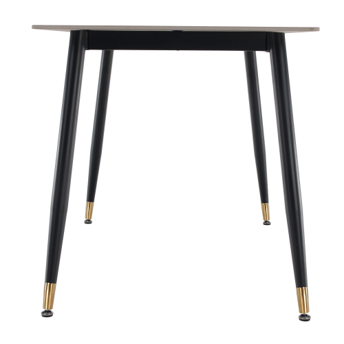 Jedálenský stôl, biely mramor/čierna/zlatá, 121x71 cm, FLORENC TYP 1