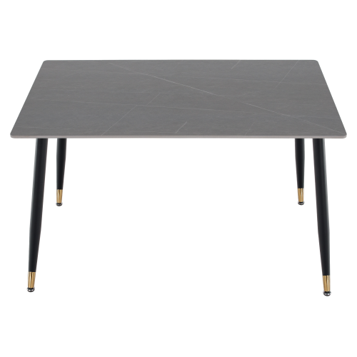 Jedálenský stôl, sivý mramor/čierna/zlatá, 121x71 cm, FLORENC TYP 1