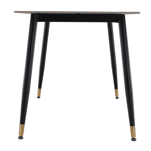 Jedálenský stôl, sivý mramor/čierna/zlatá, 121x71 cm, FLORENC TYP 1