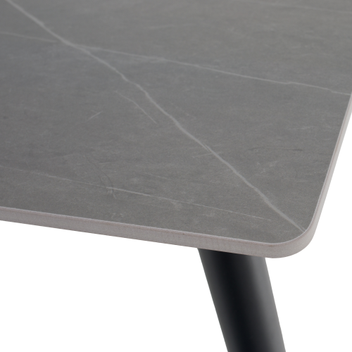 Jedálenský stôl, sivý mramor/čierna/zlatá, 121x71 cm, FLORENC TYP 1