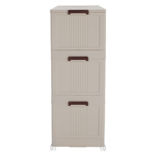 Skladacia skrinka, biela/hnedá, plast, POSA NEW TYP 2