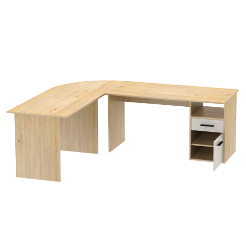 Rohový PC stôl, dub artisan/kašmír, MAURUS NEW MA11 Rohový PC stôl, dub artisan/kašmír, MAURUS NEW MA11