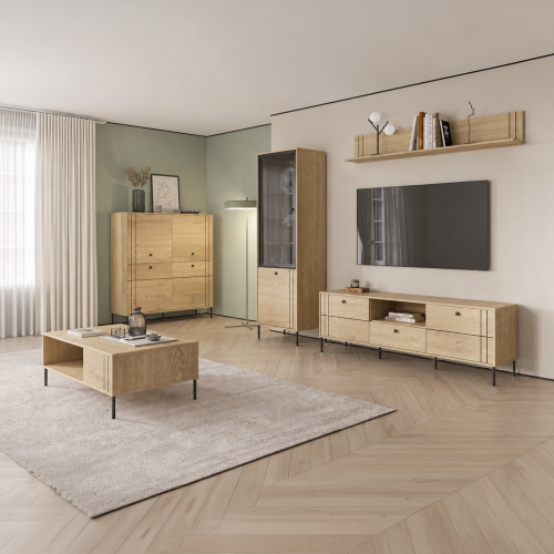 TV stolík, dub cremona, COLEN 2D1S/180 TV stolík, dub cremona, COLEN 2D1S/180
