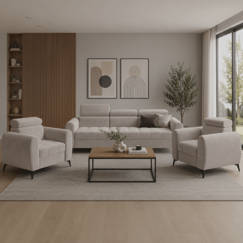 Rozkladací 3-sed, béžová Taupe, BARELO Rozkladací 3-sed, béžová Taupe, BARELO