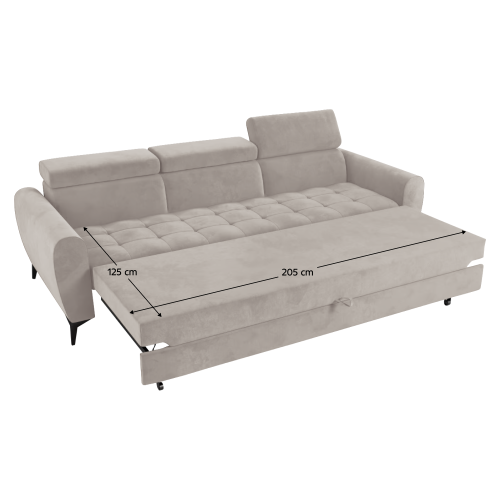Rozkladací 3-sed, béžová Taupe, BARELO Rozkladací 3-sed, béžová Taupe, BARELO