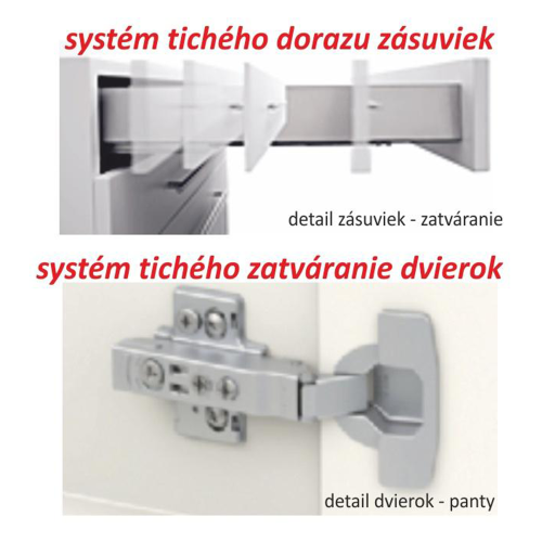 Kuchynská zostava, biela/dub sonoma, LINE NEW