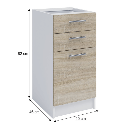 Dolná skrinka, dub sonoma/biela, FABIANA S - 40SZ2