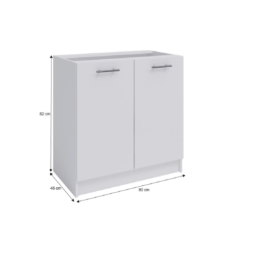 Spodná dvojdverová skrinka, biela,  FABIANA S80
