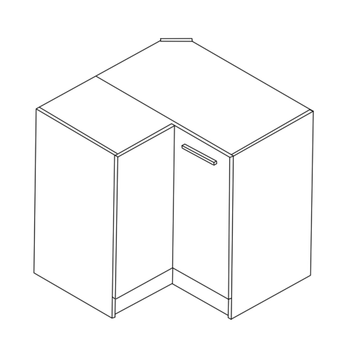 Dolná rohová skrinka, biela, FABIANA S - 90N