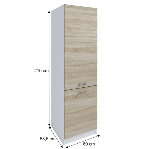 Potravinová skrinka, dub sonoma/biela, pravá, FABIANA S - 60/210
