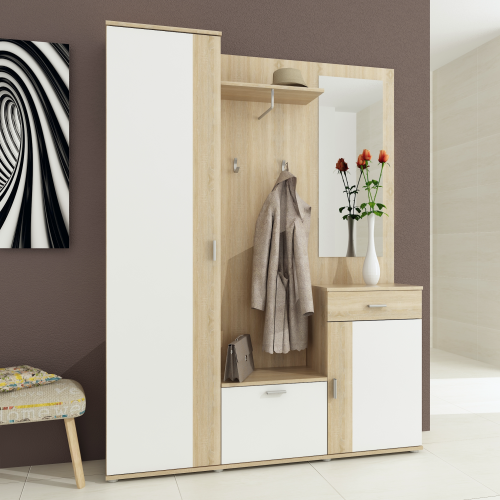 Predsieň, dub sonoma/biela,  AMALIA