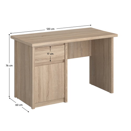 PC stôl 1D1S/120, dub sonoma, NORTY TYP 12 PC stôl 1D1S/120, dub sonoma, NORTY TYP 12